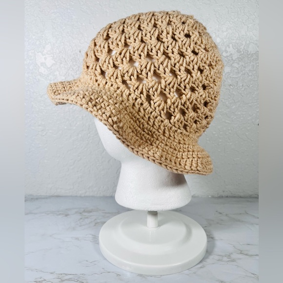 Tan Crochet Bucket Hat - Picture 4 of 7